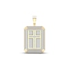Thumbnail Image 0 of Men's Diamond Cross Dog Tag Pendant 1 ct tw Round & Baguette-cut 10K Yellow Gold