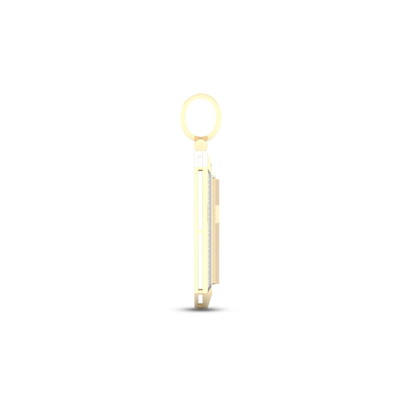 Men's Diamond Cross Dog Tag Pendant 1 ct tw Round & Baguette-cut 10K Yellow Gold