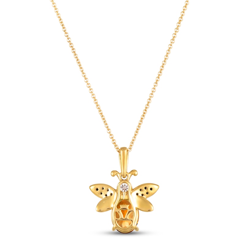 Main Image 3 of Le Vian Citrine Bee Necklace 1/10 ct tw Diamonds 14K Honey Gold 18&quot;
