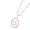 Diamond Quinceañera Circle Necklace 1/6 ct tw Round-cut 10K Rose Gold 18"