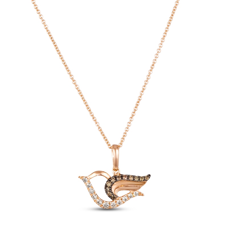 Main Image 1 of Le Vian Diamond Necklace 1/6 ct tw 14K Strawberry Gold 18&quot;