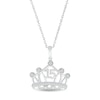 Thumbnail Image 0 of Diamond Quinceañera Crown Necklace 1/10 ct tw Round-cut 10K White Gold 18"