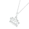 Thumbnail Image 1 of Diamond Quinceañera Crown Necklace 1/10 ct tw Round-cut 10K White Gold 18"