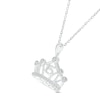 Thumbnail Image 2 of Diamond Quinceañera Crown Necklace 1/10 ct tw Round-cut 10K White Gold 18&quot;