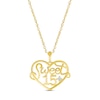 Diamond Sweet 15 Heart Necklace 10K Yellow Gold 18"