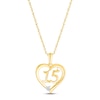 Thumbnail Image 1 of Diamond Quinceañera Heart Necklace 10K Yellow Gold 18&quot;