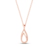 Thumbnail Image 3 of Diamond Teardrop Necklace 1/6 ct tw Round-cut 10K Rose Gold 18&quot;
