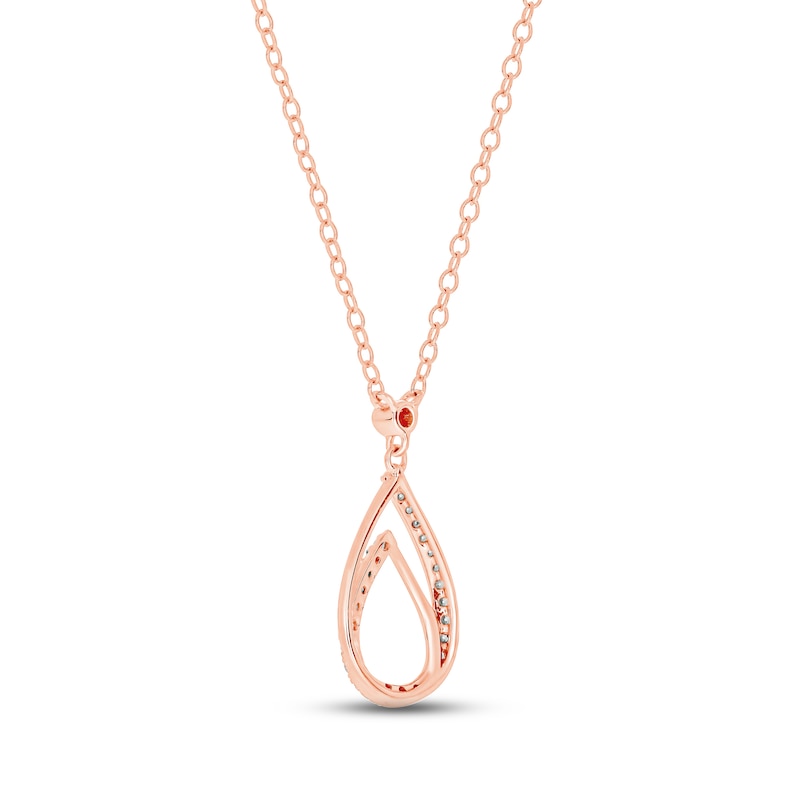 Main Image 3 of Diamond Teardrop Necklace 1/6 ct tw Round-cut 10K Rose Gold 18&quot;