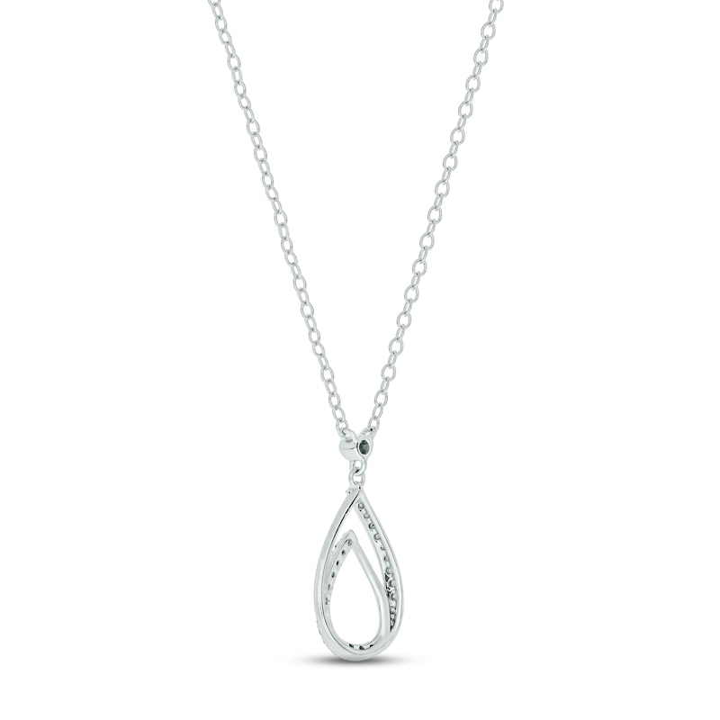 Main Image 3 of Diamond Teardrop Necklace 1/6 ct tw Round-cut 10K White Gold 18&quot;