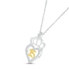 Thumbnail Image 1 of Diamond Quinceañera Tiara Heart Necklace 1/5 ct tw Round-cut Sterling Silver & 10K Yellow Gold 18"