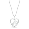 Thumbnail Image 1 of Diamond Quinceañera Heart Necklace 1/15 ct tw Round-cut Sterling Silver 18&quot;