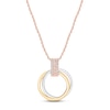 Thumbnail Image 0 of Diamond Circle Necklace 1/15 ct tw Round-cut 10K Tri-Tone Gold 18"