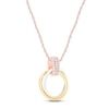 Thumbnail Image 1 of Diamond Circle Necklace 1/15 ct tw Round-cut 10K Tri-Tone Gold 18"