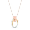Thumbnail Image 2 of Diamond Circle Necklace 1/15 ct tw Round-cut 10K Tri-Tone Gold 18"
