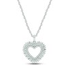 Thumbnail Image 1 of Diamond Heart Necklace 3/4 ct tw Round & Baguette-cut 10K White Gold 18&quot;