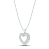 Thumbnail Image 2 of Diamond Heart Necklace 3/4 ct tw Round & Baguette-cut 10K White Gold 18&quot;