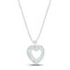 Thumbnail Image 3 of Diamond Heart Necklace 3/4 ct tw Round & Baguette-cut 10K White Gold 18&quot;