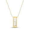 Thumbnail Image 0 of Diamond Vertical Bar Necklace 1/20 ct tw Baguette-cut 10K Yellow Gold 18"