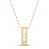 Thumbnail Image 1 of Diamond Vertical Bar Necklace 1/20 ct tw Baguette-cut 10K Yellow Gold 18&quot;