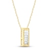 Thumbnail Image 1 of Diamond Vertical Bar Necklace 1/20 ct tw Baguette-cut 10K Yellow Gold 18"