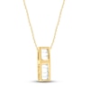 Thumbnail Image 3 of Diamond Vertical Bar Necklace 1/20 ct tw Baguette-cut 10K Yellow Gold 18&quot;