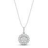 Thumbnail Image 0 of Diamond Flower Necklace 1/2 ct tw Round-cut 10K White Gold 18"