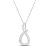 Thumbnail Image 0 of Diamond Loop Necklace 1/5 ct tw Baguette & Round-cut 10K White Gold 18"