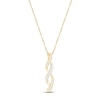 Thumbnail Image 0 of Diamond Twist Necklace 1/6 ct tw Round & Baguette-cut 10K Yellow Gold 18"