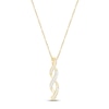 Thumbnail Image 1 of Diamond Twist Necklace 1/6 ct tw Round & Baguette-cut 10K Yellow Gold 18&quot;