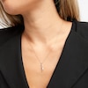 Thumbnail Image 2 of Diamond Twist Necklace 1/6 ct tw Round & Baguette-cut 10K Yellow Gold 18&quot;