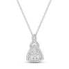 Diamond Trillion Twist Necklace 1/4 ct tw Round-cut 10K White Gold 18"