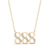 Thumbnail Image 1 of Diamond Angel Number 888 Necklace 1/10 ct tw Round-cut 10K Yellow Gold 18&quot;