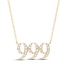 Thumbnail Image 1 of Diamond Angel Number 999 Necklace 1/5 ct tw Round-cut 10K Yellow Gold 18&quot;