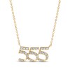 Thumbnail Image 1 of Diamond Angel Number 555 Necklace 1/5 ct tw Round-cut 10K Yellow Gold 18&quot;