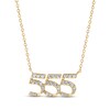 Thumbnail Image 0 of Diamond Angel Number 555 Necklace 1/5 ct tw Round-cut 10K Yellow Gold 18"