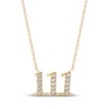 Diamond Angel Number 111 Necklace 1/10 ct tw Round-cut 10K Yellow Gold 18"