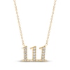 Thumbnail Image 1 of Diamond Angel Number 111 Necklace 1/10 ct tw Round-cut 10K Yellow Gold 18&quot;