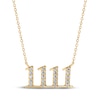 Thumbnail Image 1 of Diamond Angel Number 1111 Necklace 1/10 ct tw Round-cut 10K Yellow Gold 18&quot;