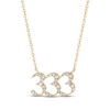 Thumbnail Image 0 of Diamond Angel Number 333 Necklace 1/6 ct tw Round-cut 10K Yellow Gold 18"