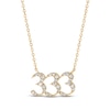 Thumbnail Image 1 of Diamond Angel Number 333 Necklace 1/6 ct tw Round-cut 10K Yellow Gold 18&quot;