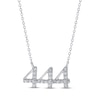 Thumbnail Image 1 of Diamond Angel Number 444 Necklace 1/6 ct tw Round-cut Sterling Silver 18&quot;