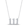 Thumbnail Image 0 of Diamond Angel Number 111 Necklace 1/10 ct tw Round-cut Sterling Silver 18"