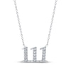 Thumbnail Image 1 of Diamond Angel Number 111 Necklace 1/10 ct tw Round-cut Sterling Silver 18&quot;