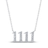 Thumbnail Image 1 of Diamond Angel Number 1111 Necklace 1/10 ct tw Round-cut Sterling Silver 18&quot;