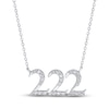 Thumbnail Image 0 of Diamond Angel Number 222 Necklace 1/6 ct tw Round-cut Sterling Silver 18"