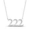 Thumbnail Image 1 of Diamond Angel Number 222 Necklace 1/6 ct tw Round-cut Sterling Silver 18&quot;
