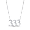 Thumbnail Image 0 of Diamond Angel Number 333 Necklace 1/6 ct tw Round-cut Sterling Silver 18"