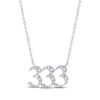 Thumbnail Image 1 of Diamond Angel Number 333 Necklace 1/6 ct tw Round-cut Sterling Silver 18&quot;