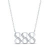 Thumbnail Image 1 of Diamond Angel Number 888 Necklace 1/10 ct tw Round-cut Sterling Silver 18&quot;