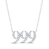 Thumbnail Image 1 of Diamond Angel Number 999 Necklace 1/5 ct tw Round-cut Sterling Silver 18&quot;